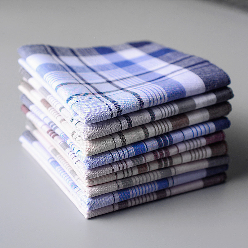 Handkerchief Cotton Men - 100% algodão lenço xadrez bolso quadrado