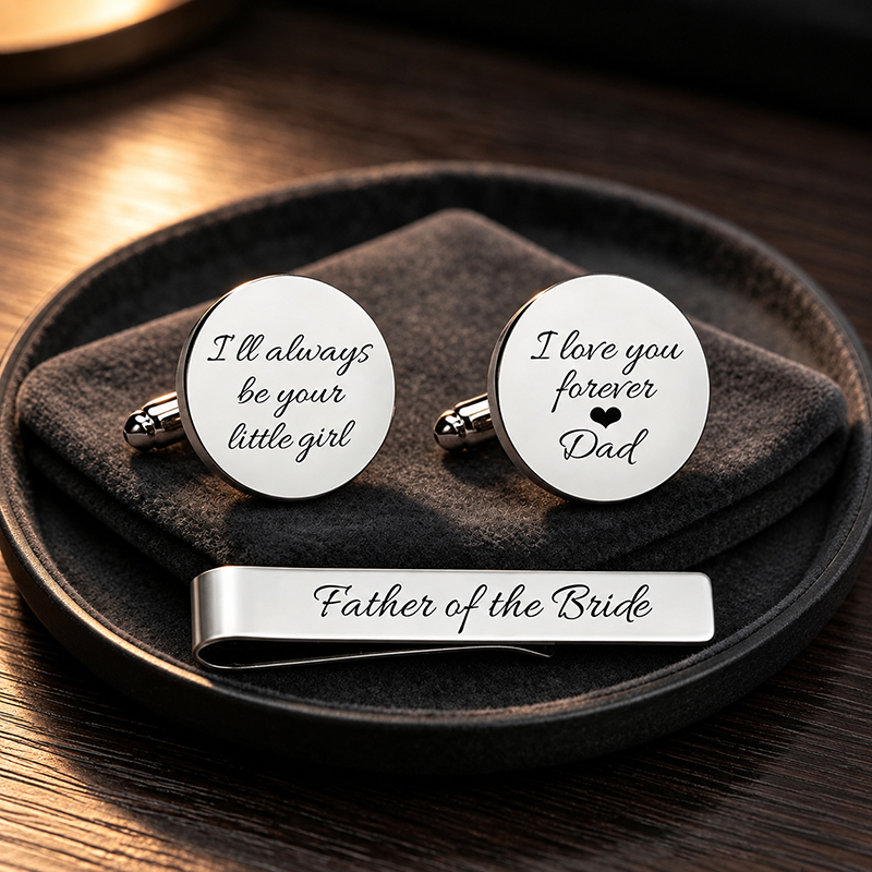 Tie Bar Set Gift - Conjunto de abotoaduras e prendedor de
