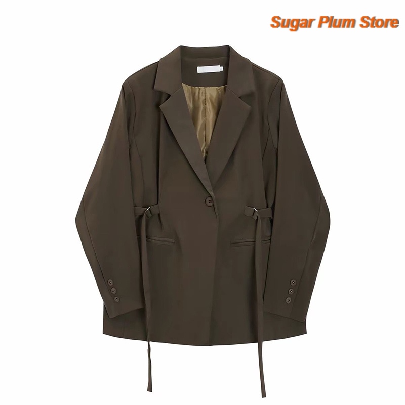 Skinny Tie Men - Blazer Feminino Casual Retrô Primavera/Outono, Versão