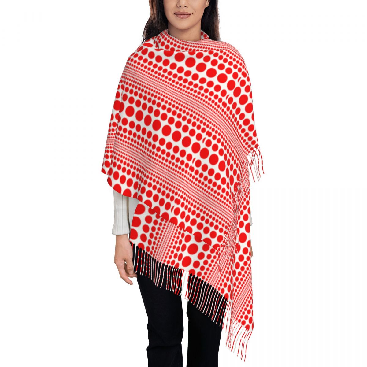 Infinity Scarf Knit - Cachecol Vermelho com Bolinhas Infinitas para