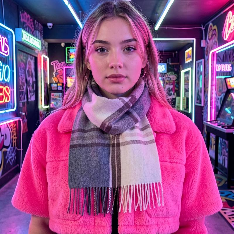 Infinity Scarf Knit - Cachecol de pescoço grosso, com textura