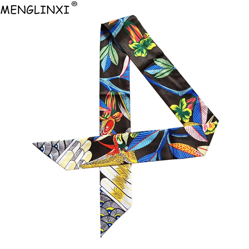 Ascot Neck Scarf - Marca de luxo hummingbird impressão magro