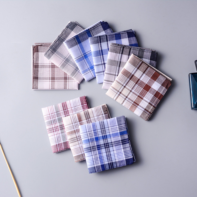 100% algodão lenço xadrez bols - Handkerchief Cotton Men avaliação e preço