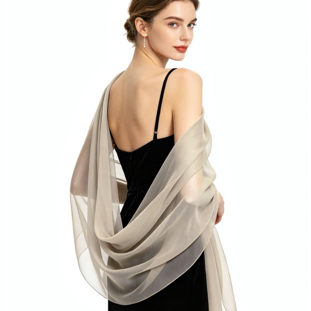 Elegante echarpe de chiffon pa - Stole Wedding Shawl avaliação e preço