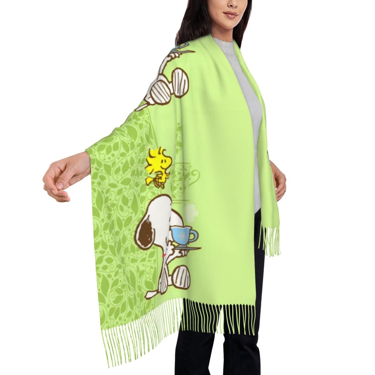 Cachecol feminino com franjas, - Pashmina Wrap Large avaliação e preço