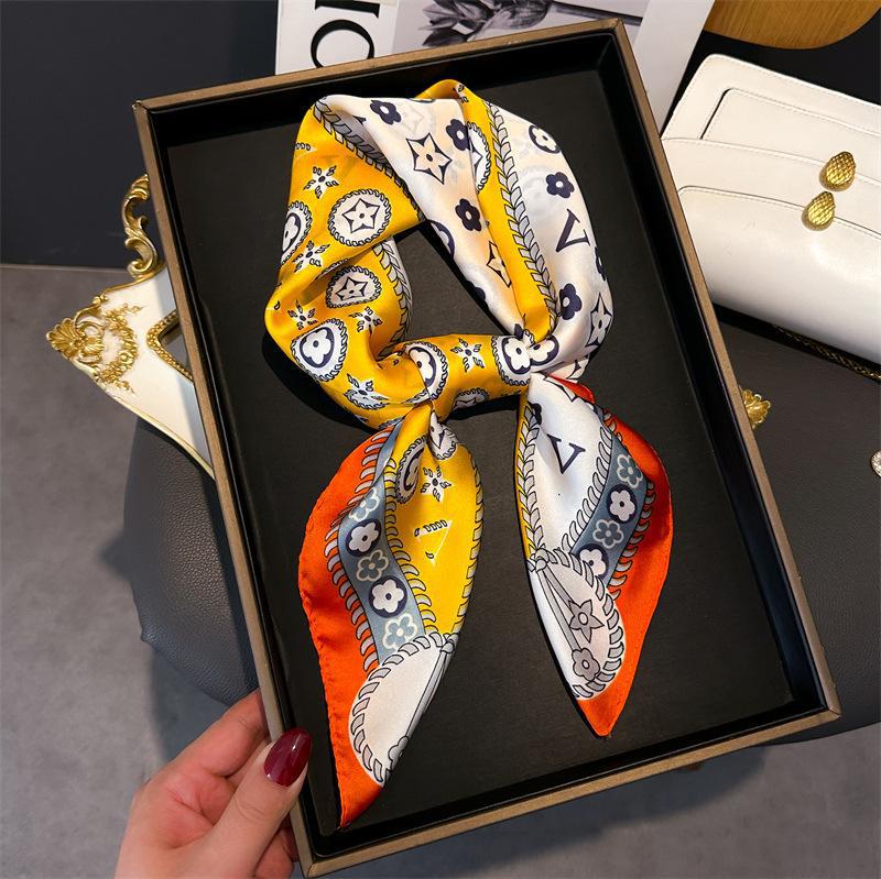 70cm lenço quadrado para mulhe - Ascot Neck Scarf avaliação e preço