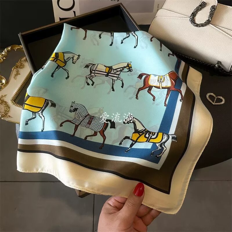 70cm lenço quadrado para mulhe - Ascot Neck Scarf avaliação e preço